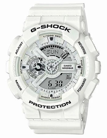 G-Shock Analog Digital White Resin Band Watch GA110MW-7A