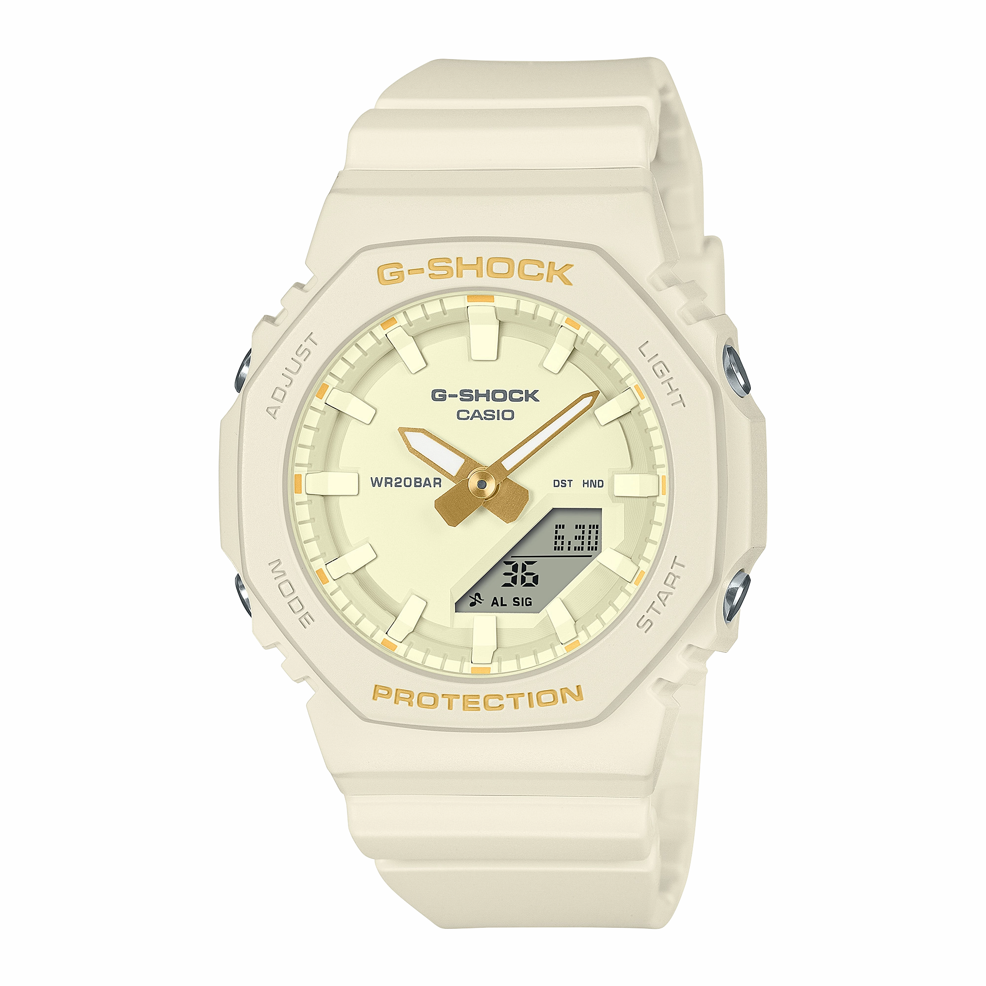 G-Shock Analog Digital White Resin Band White Dial Watch GMAP2100W-7A