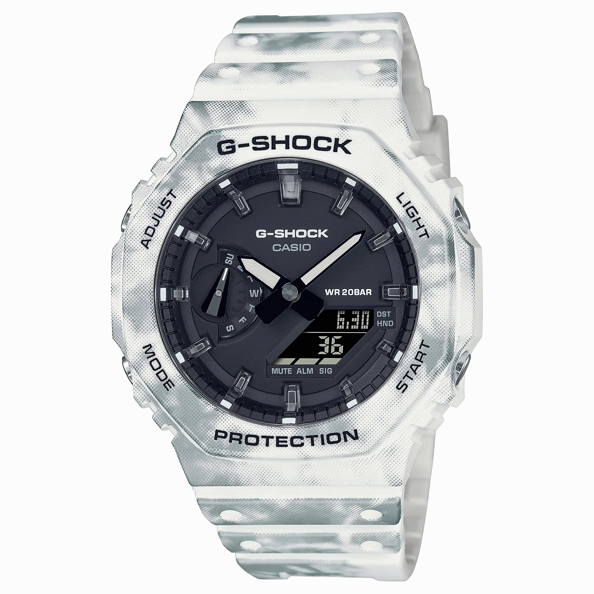 G-Shock  Digital Analog White Snow Band Watch GAE2100GC-7A
