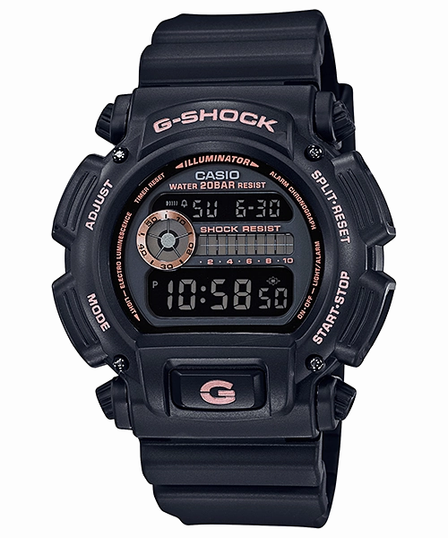G-Shock Digital Black and Rose Gold Mens Watch DW9052GBX-1A4