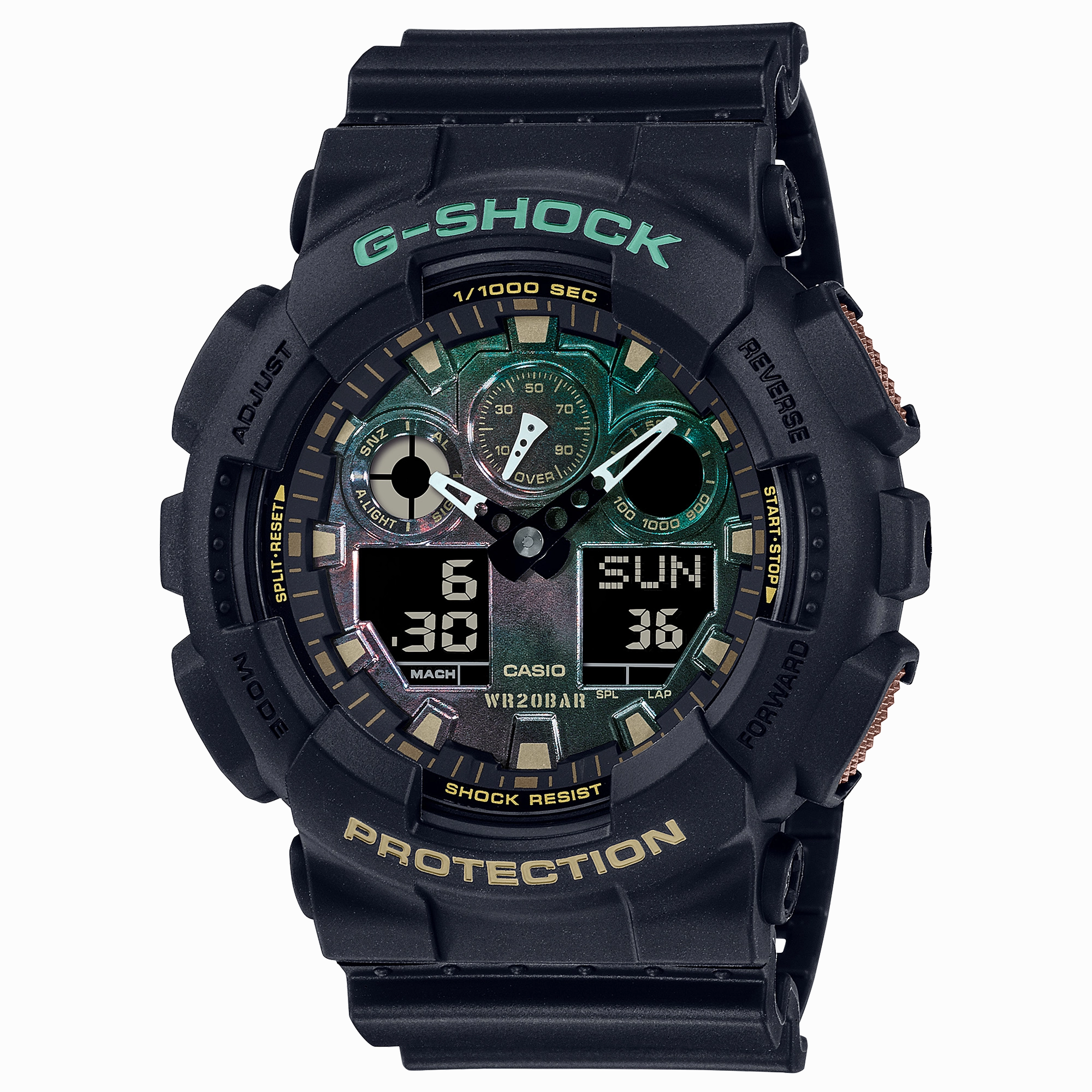 G-Shock Digital Black Resin Band Men's Watch GA100RC-1A