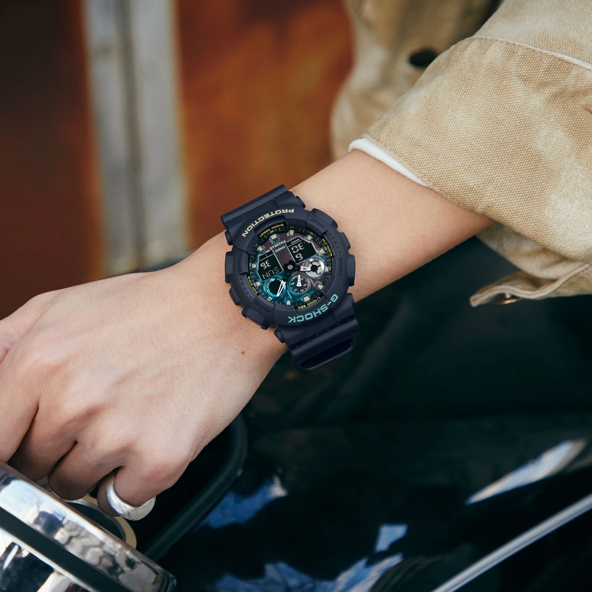 G-Shock Digital Black Resin Band Men's Watch GA100RC-1A
