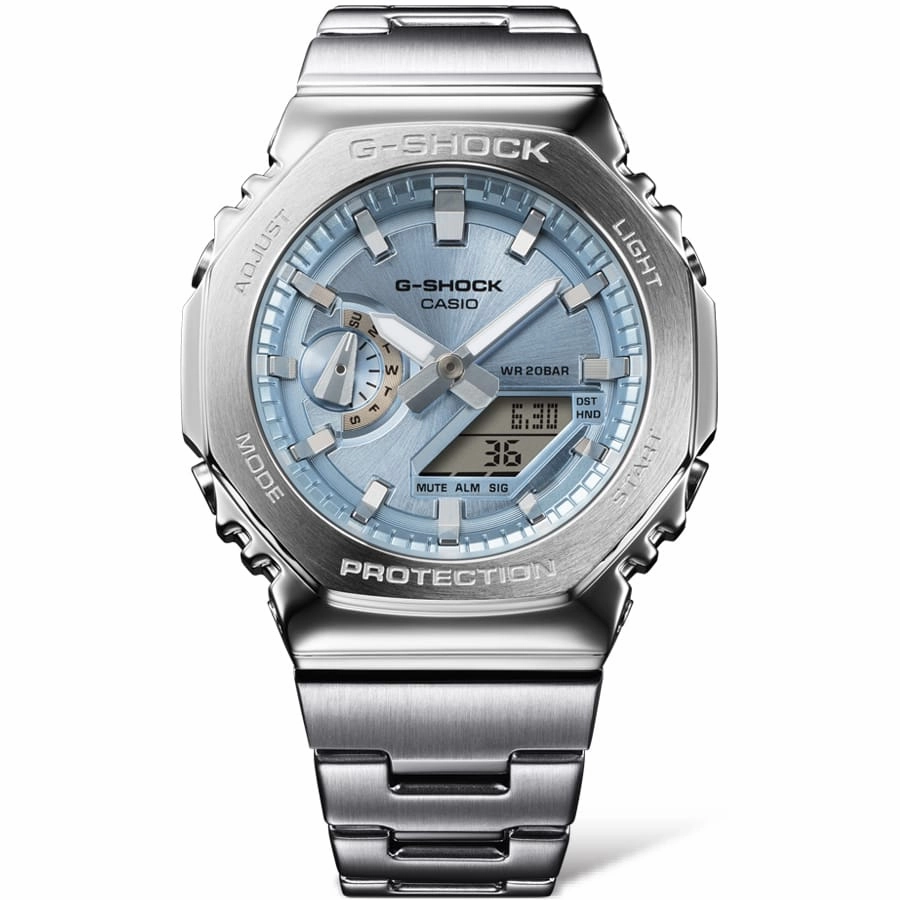 G-Shock G-Steel 2100 Series Blue Dial Stainless Steel Watch GM2110D-2A