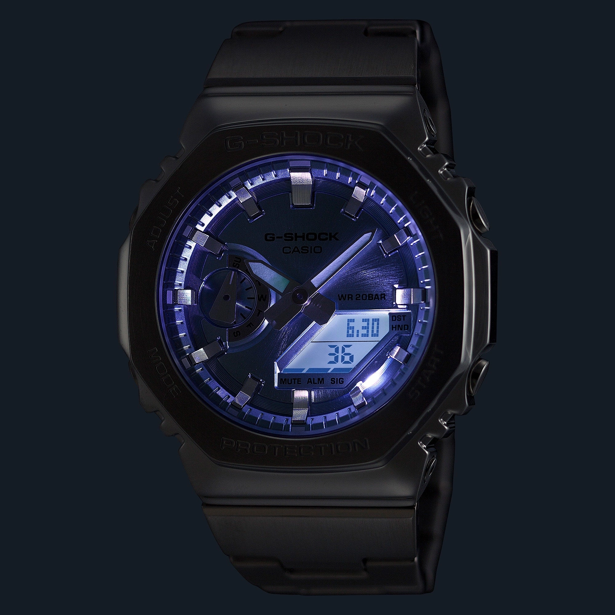 G-Shock G-Steel 2100 Series Blue Dial Stainless Steel Watch GM2110D-2A
