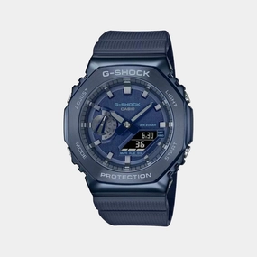 G-Shock Men's Blue Metal Covered Dial Analog-Digital Resin Watch G1162 - GM-2100N-2ADR