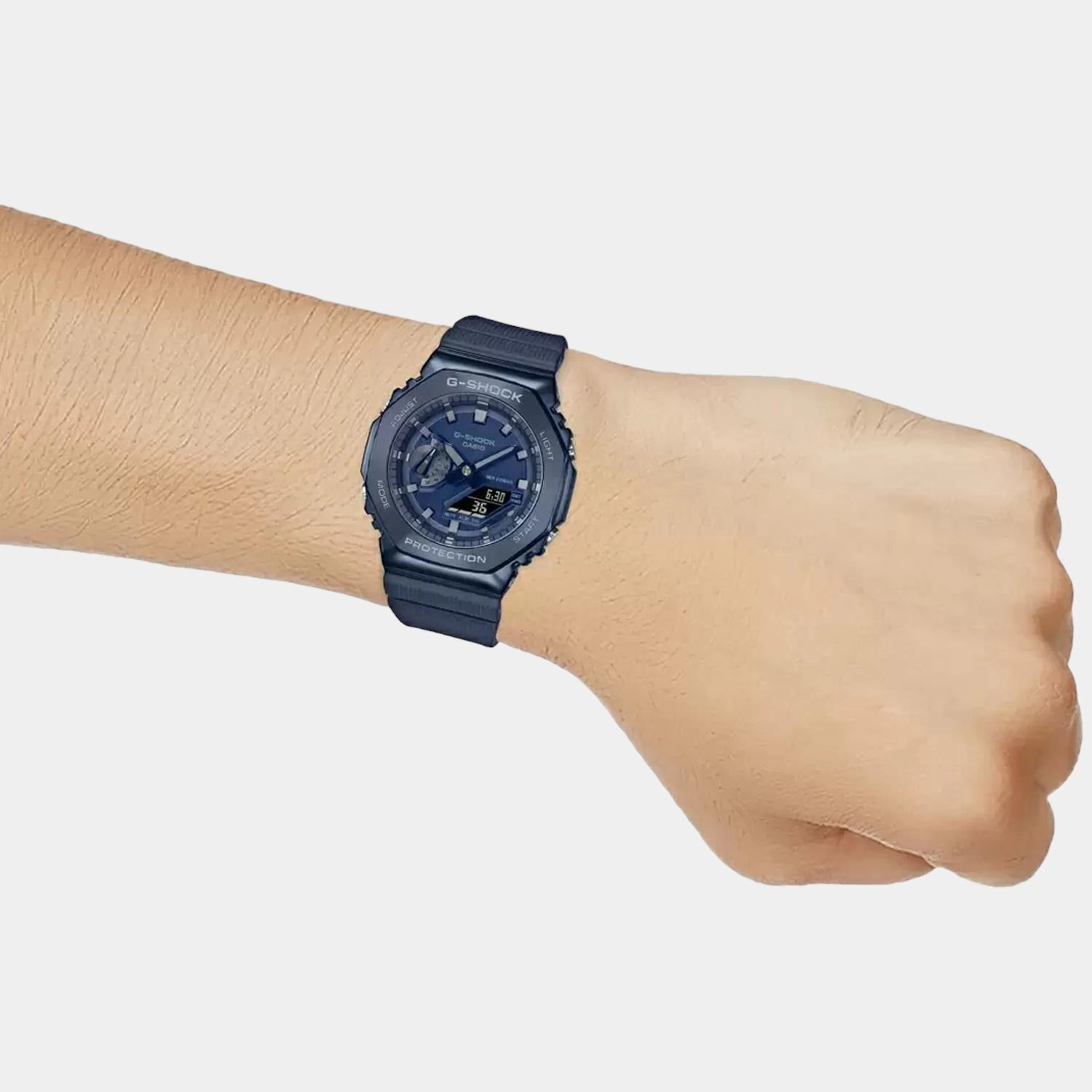 G-Shock Men's Blue Metal Covered Dial Analog-Digital Resin Watch G1162 - GM-2100N-2ADR