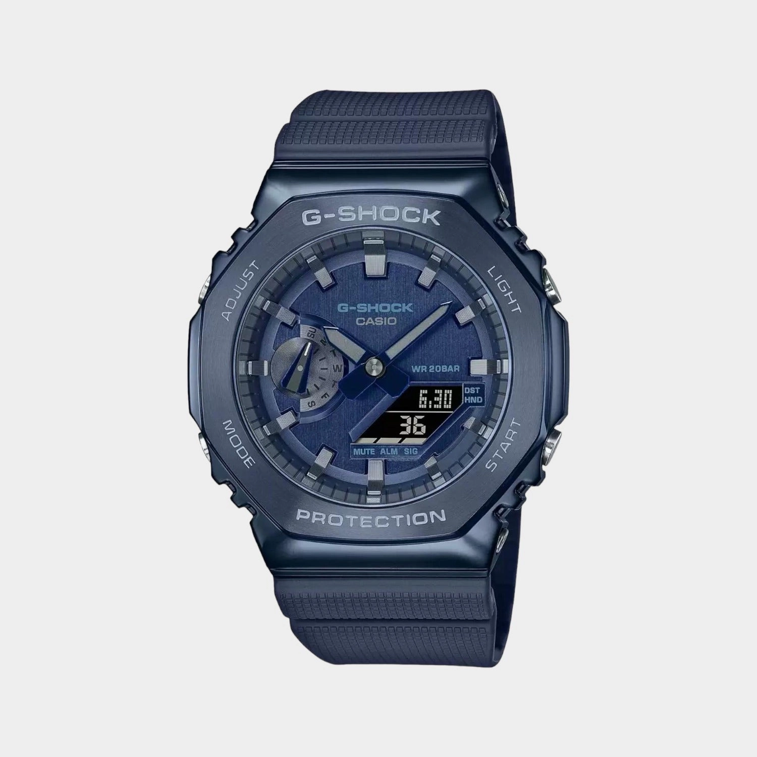 G-Shock Men's Blue Metal Covered Dial Analog-Digital Resin Watch G1162 - GM-2100N-2ADR