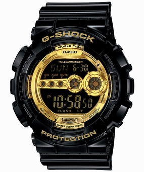 G-Shock Tough Black and Gold Series Digital Watch with LED Light GD100GB-1D