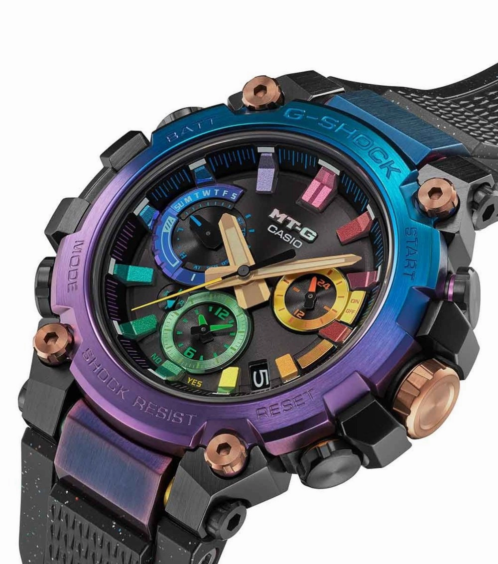 Galaxy-Inspired G-Shock MTGB3000DN-1ADR with Nebula Gradient and Rainbow Dial