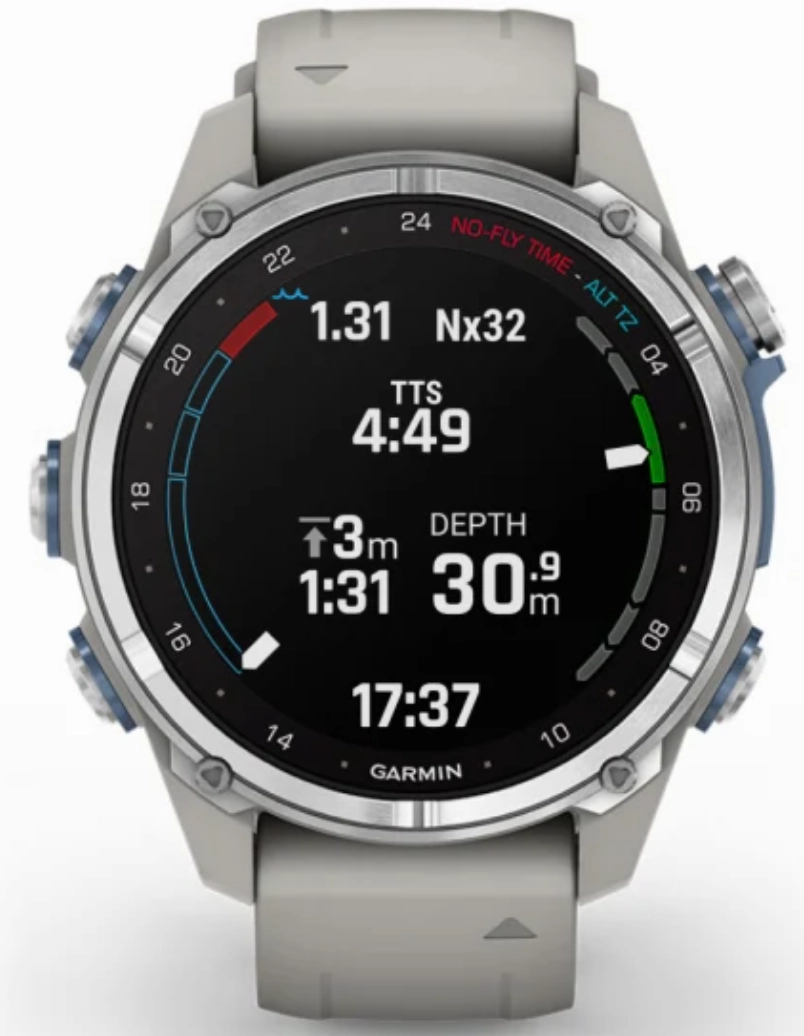 Garmin Descent MK3 Fog Grey Silicone Watch
