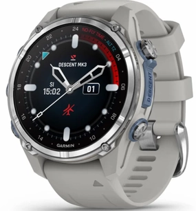 Garmin Descent MK3 Fog Grey Silicone Watch