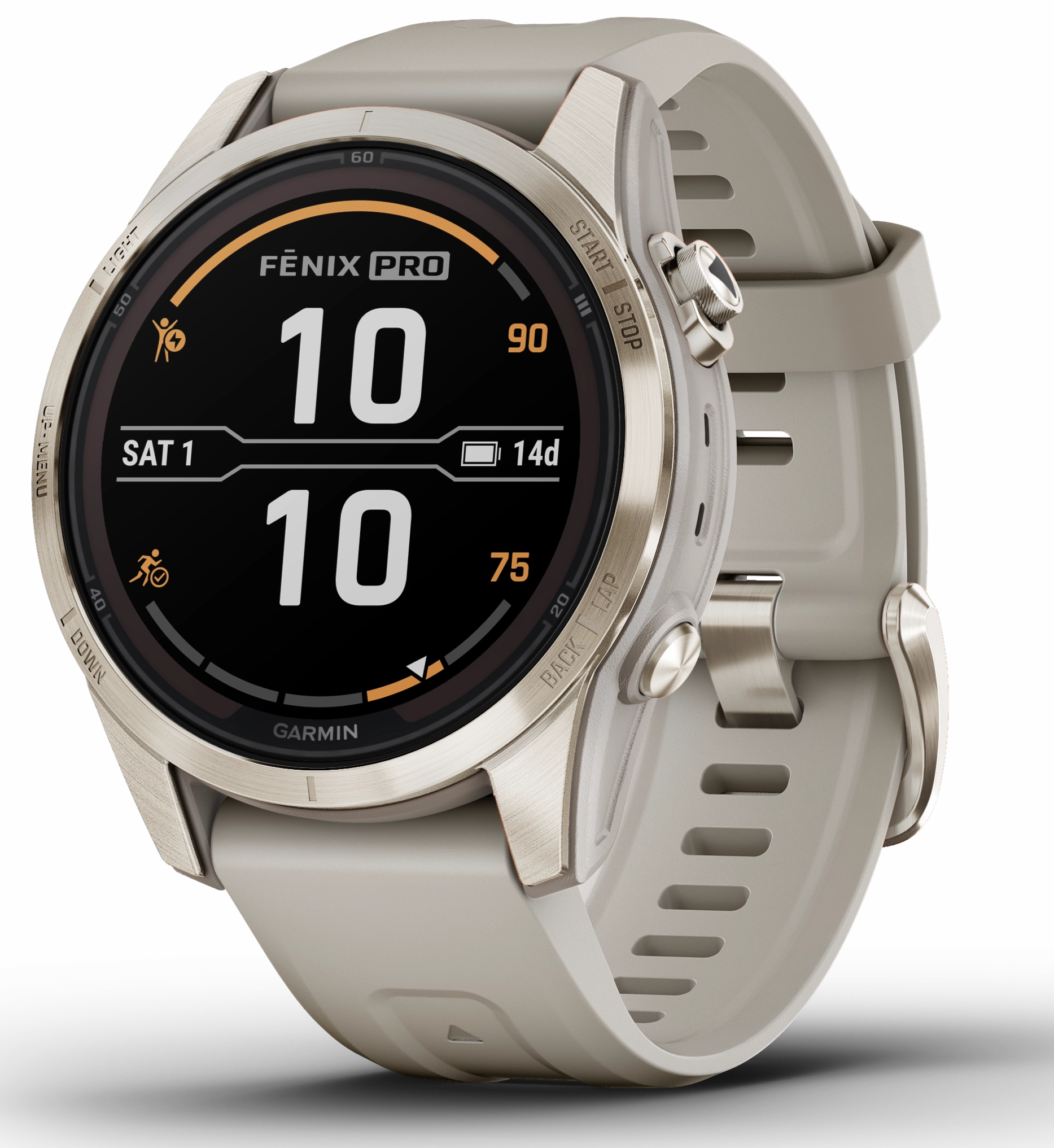 Garmin Fenix 7S Pro Sapphire Solar Soft Gold Watch