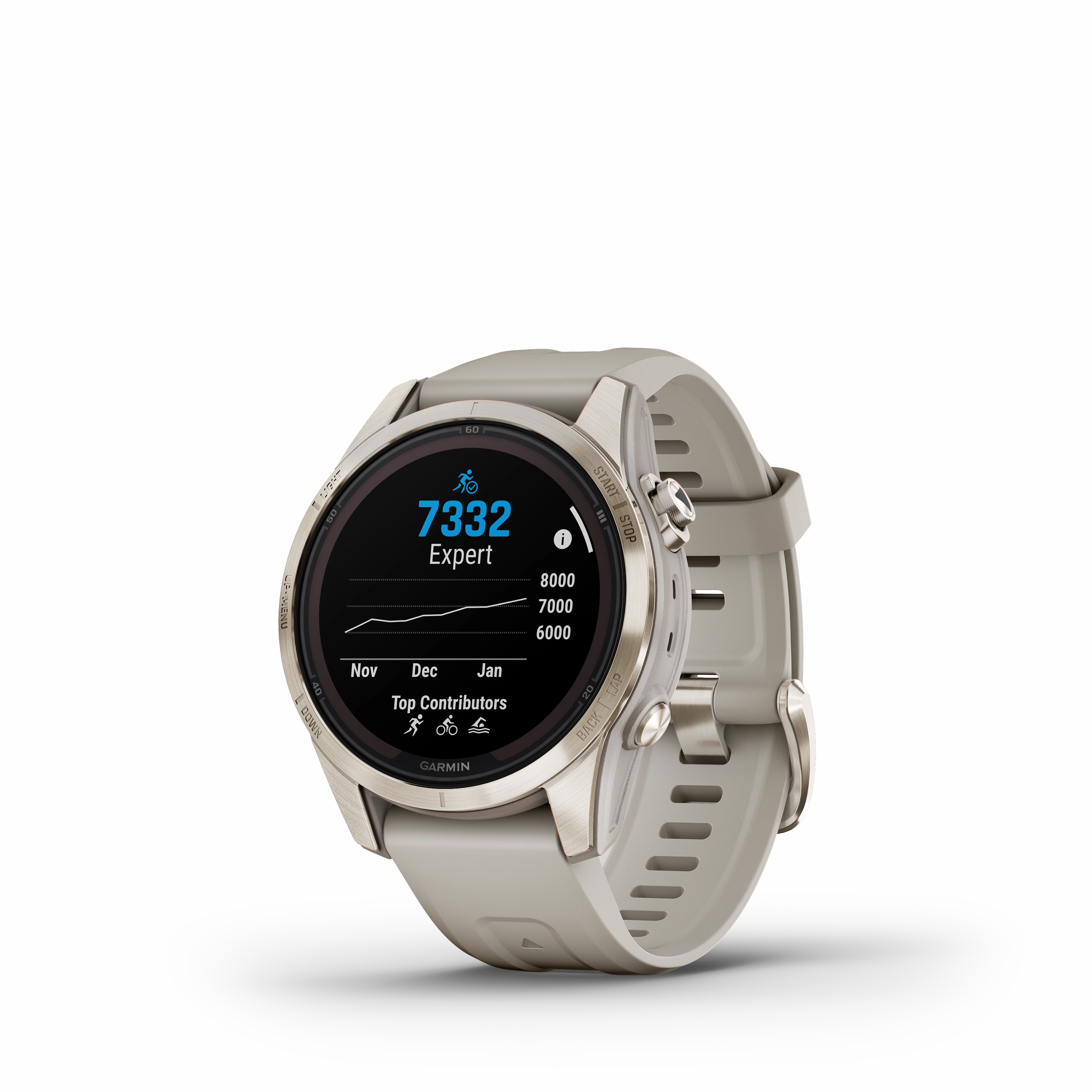 Garmin Fenix 7S Pro Sapphire Solar Soft Gold Watch