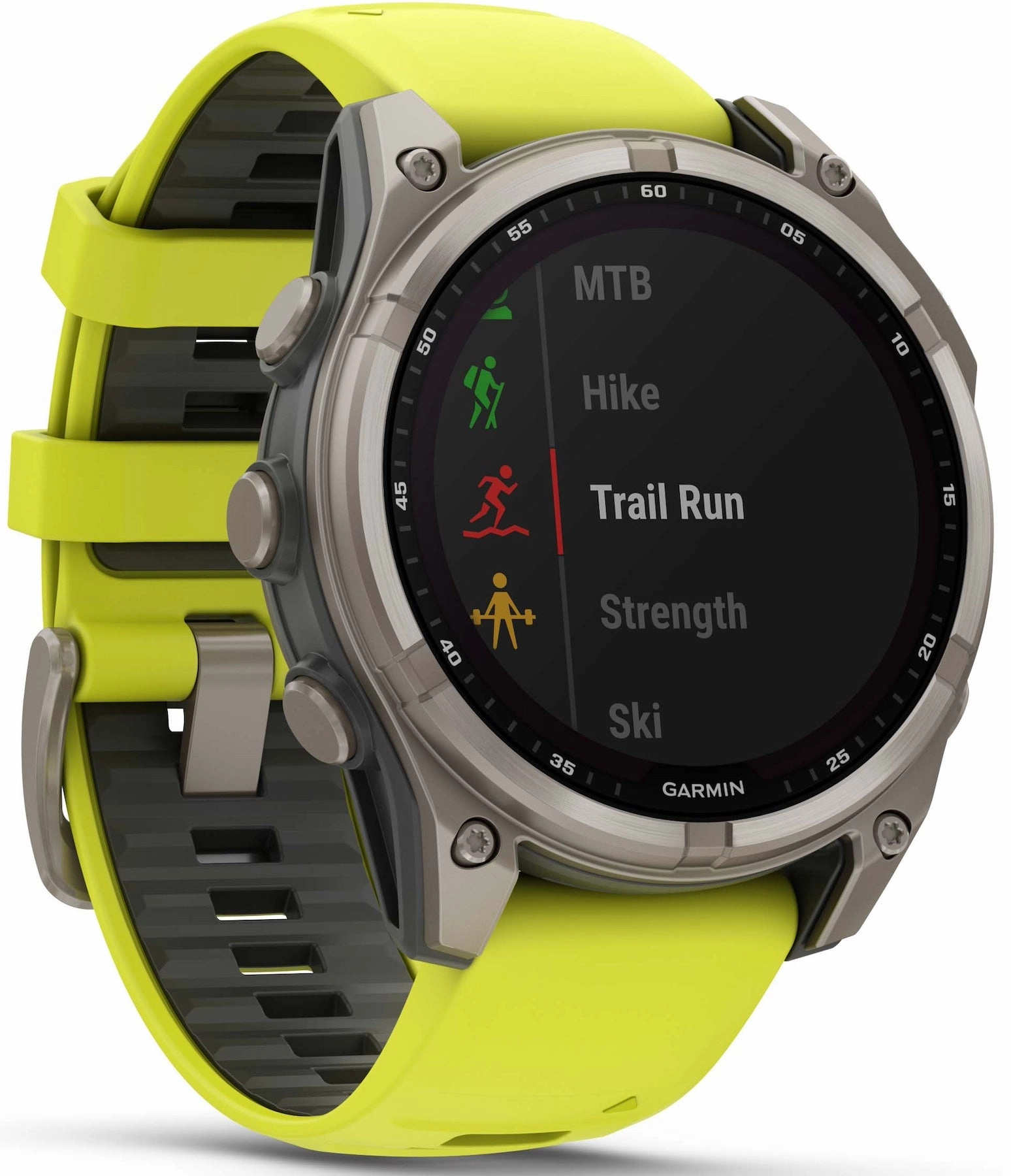 Garmin Fenix 8 47mm Sapphire Solar Titanium Amp Yellow Graphite Silicone Watch