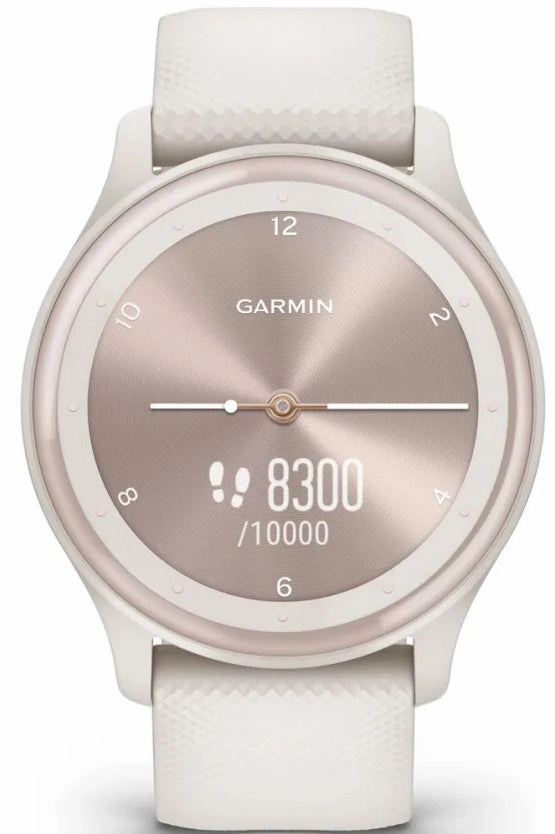 Garmin Vivomove Sport Silicone Band With Peach Gold Accents Watch