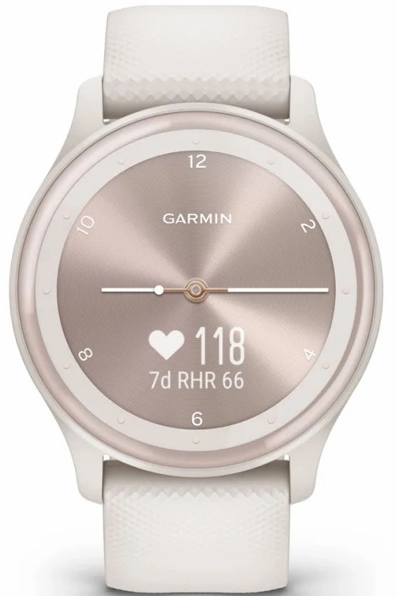 Garmin Vivomove Sport Silicone Band With Peach Gold Accents Watch