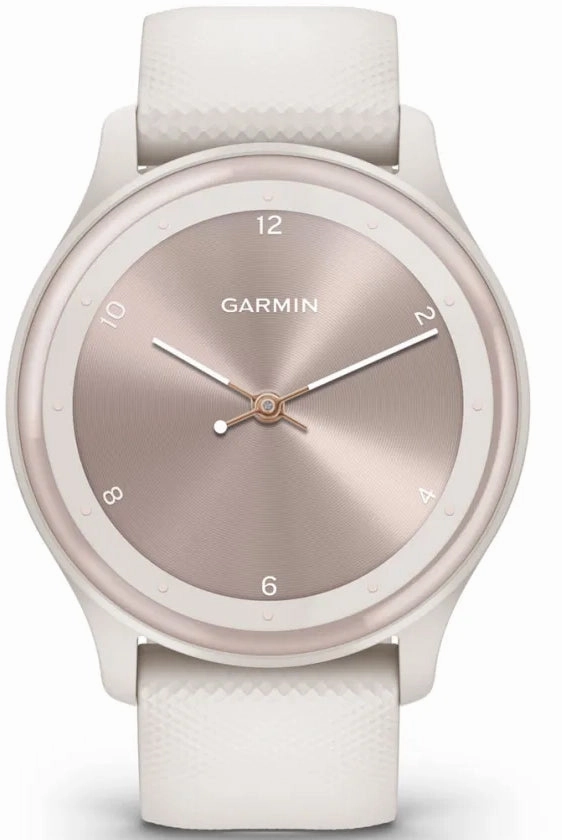 Garmin Vivomove Sport Silicone Band With Peach Gold Accents Watch