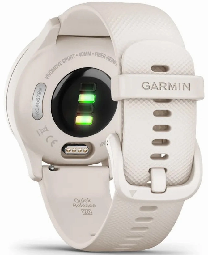 Garmin Vivomove Sport Silicone Band With Peach Gold Accents Watch