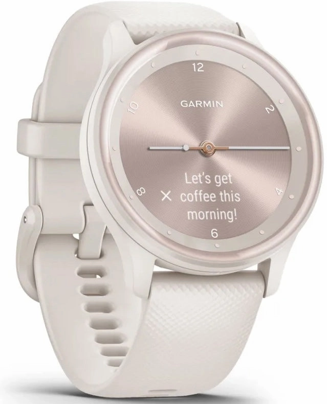 Garmin Vivomove Sport Silicone Band With Peach Gold Accents Watch