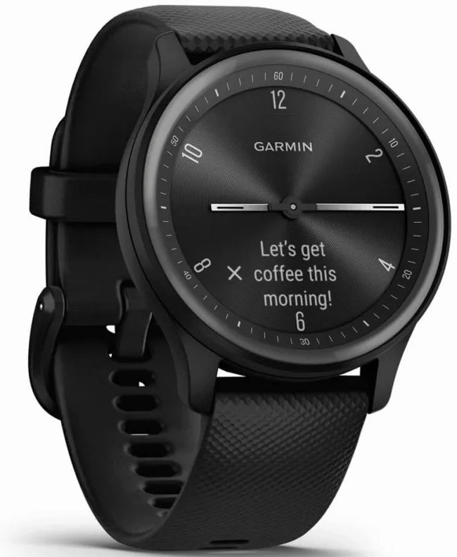 Garmin Vivomove Sport Silicone Band With Slate Accents Watch