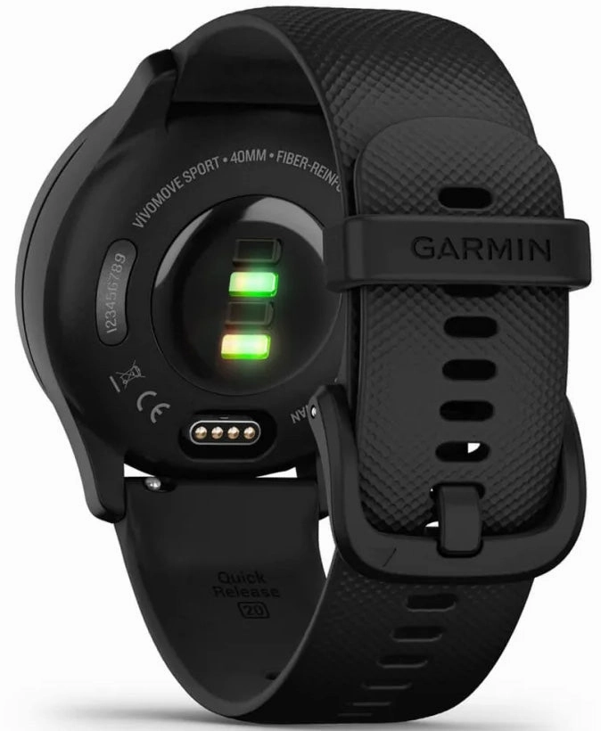 Garmin Vivomove Sport Silicone Band With Slate Accents Watch