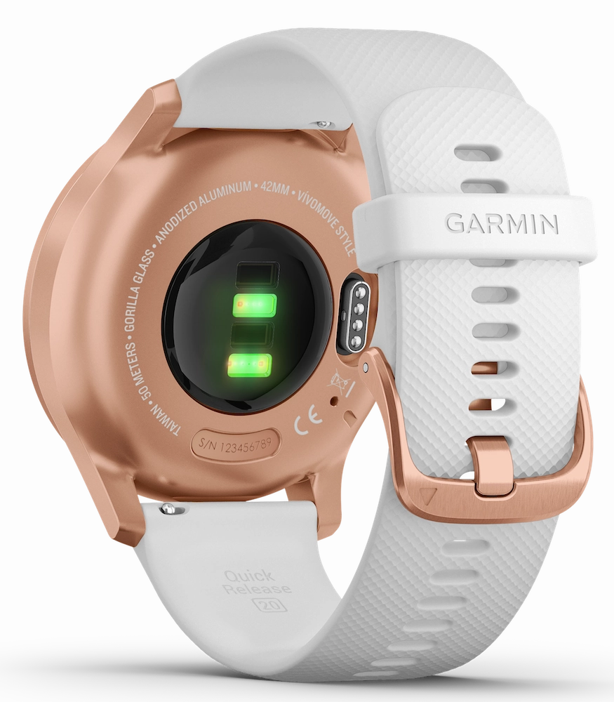 Garmin Vivomove Style Rose Gold Aluminium Case Silicone D