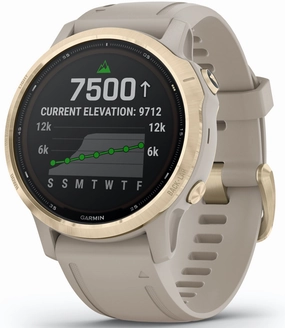 Garmin Watch Fenix 6S Pro Solar Light Gold With Light Sand Band