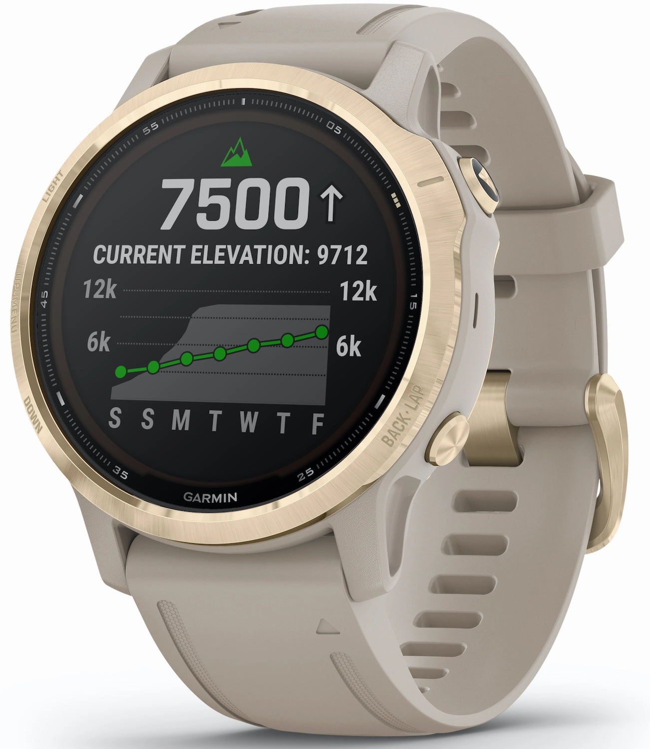Garmin Watch Fenix 6S Pro Solar Light Gold With Light Sand Band
