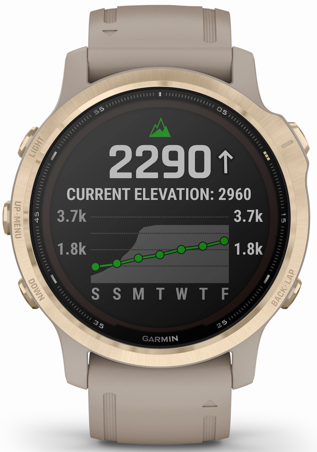 Garmin Watch Fenix 6S Pro Solar Light Gold With Light Sand Band