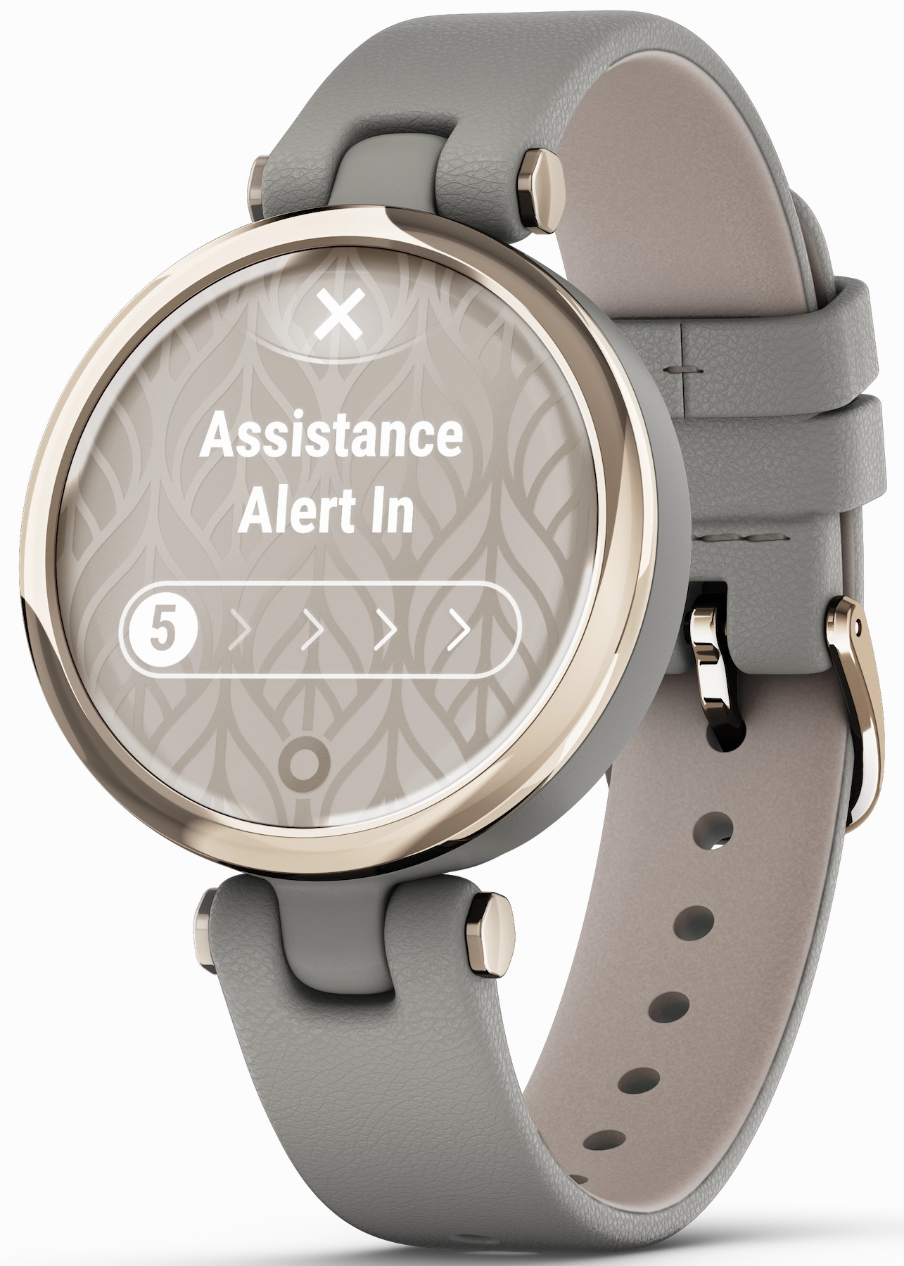 Garmin Watch Lily Cream Gold Case And Italian Leather Band D