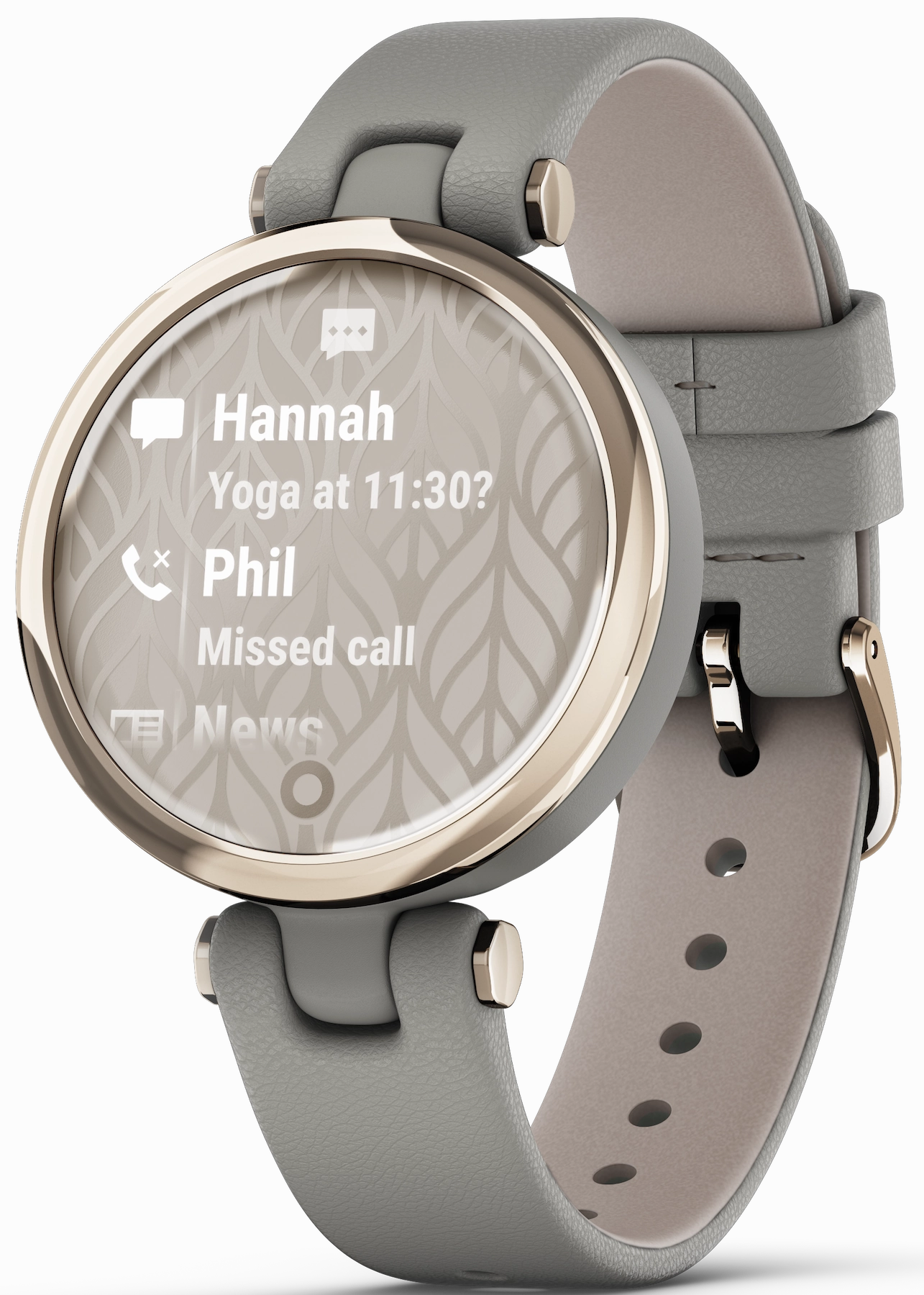 Garmin Watch Lily Cream Gold Case And Italian Leather Band D
