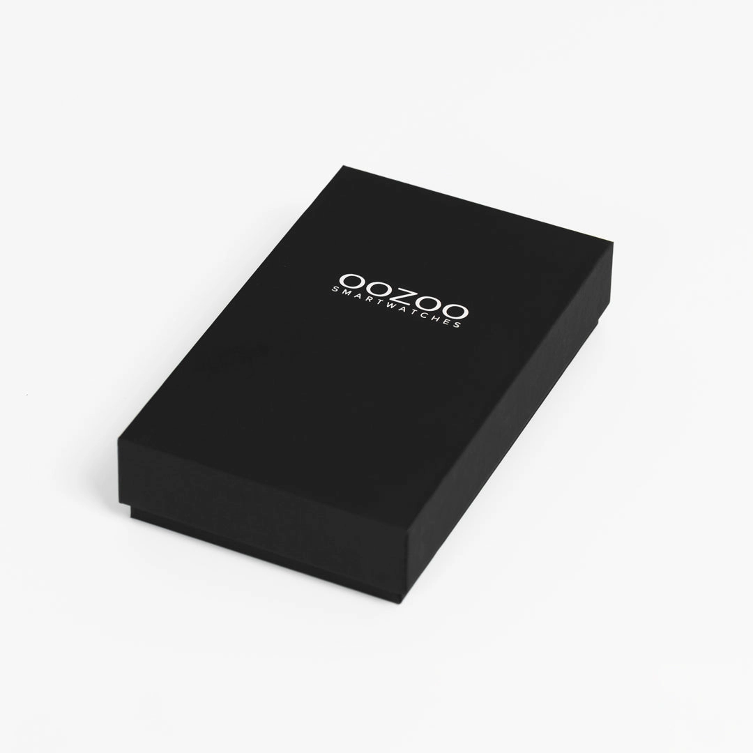 Gold coloured OOZOO smartwatch with white rubber strap - Q00316