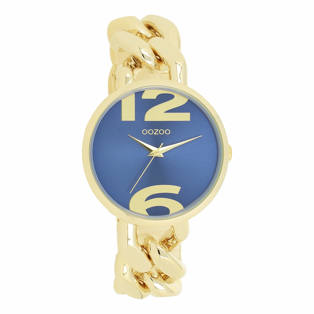 Gold coloured OOZOO watch with chunky chain bracelet - C11351