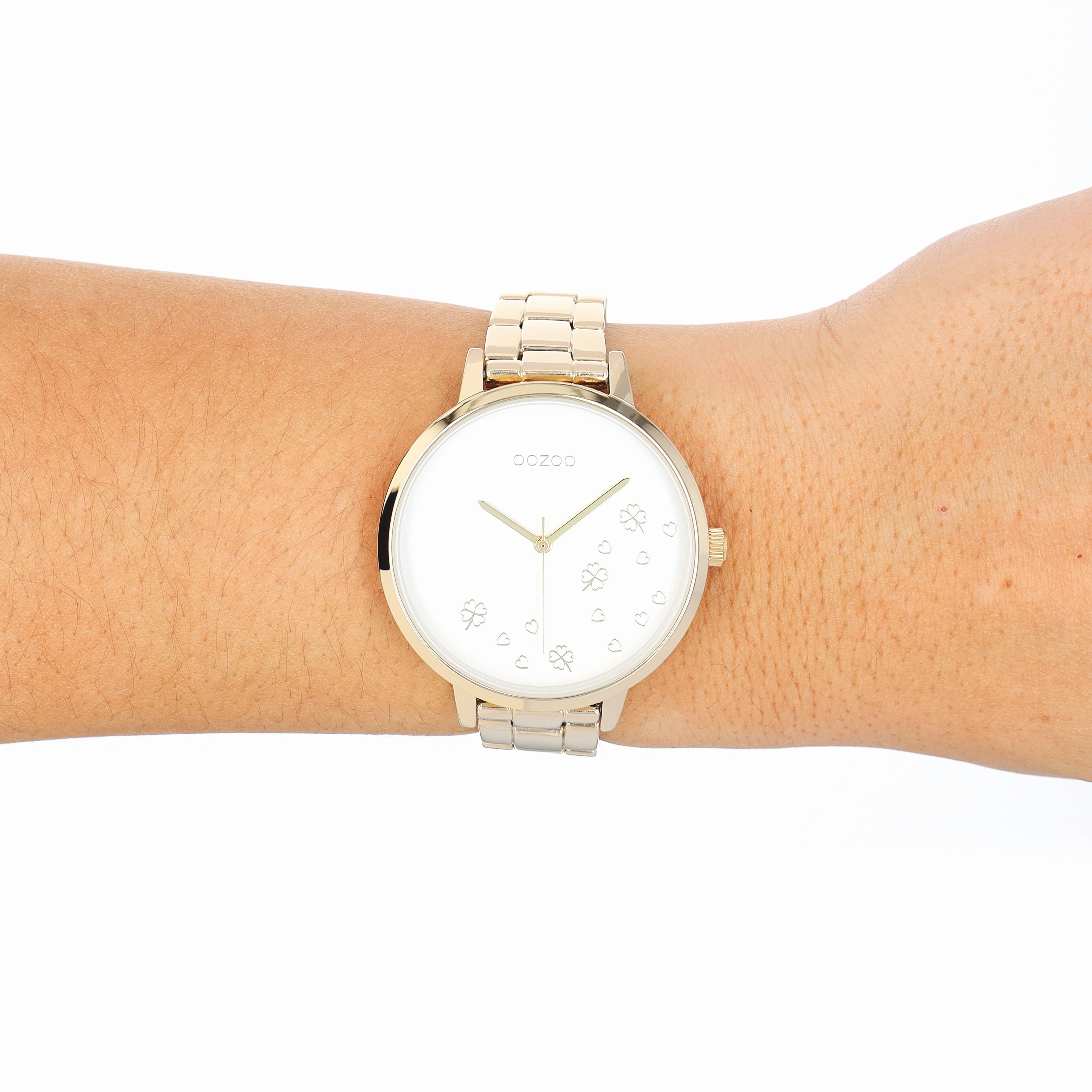 Gold coloured OOZOO watch with stainless steel bracelet - C11122