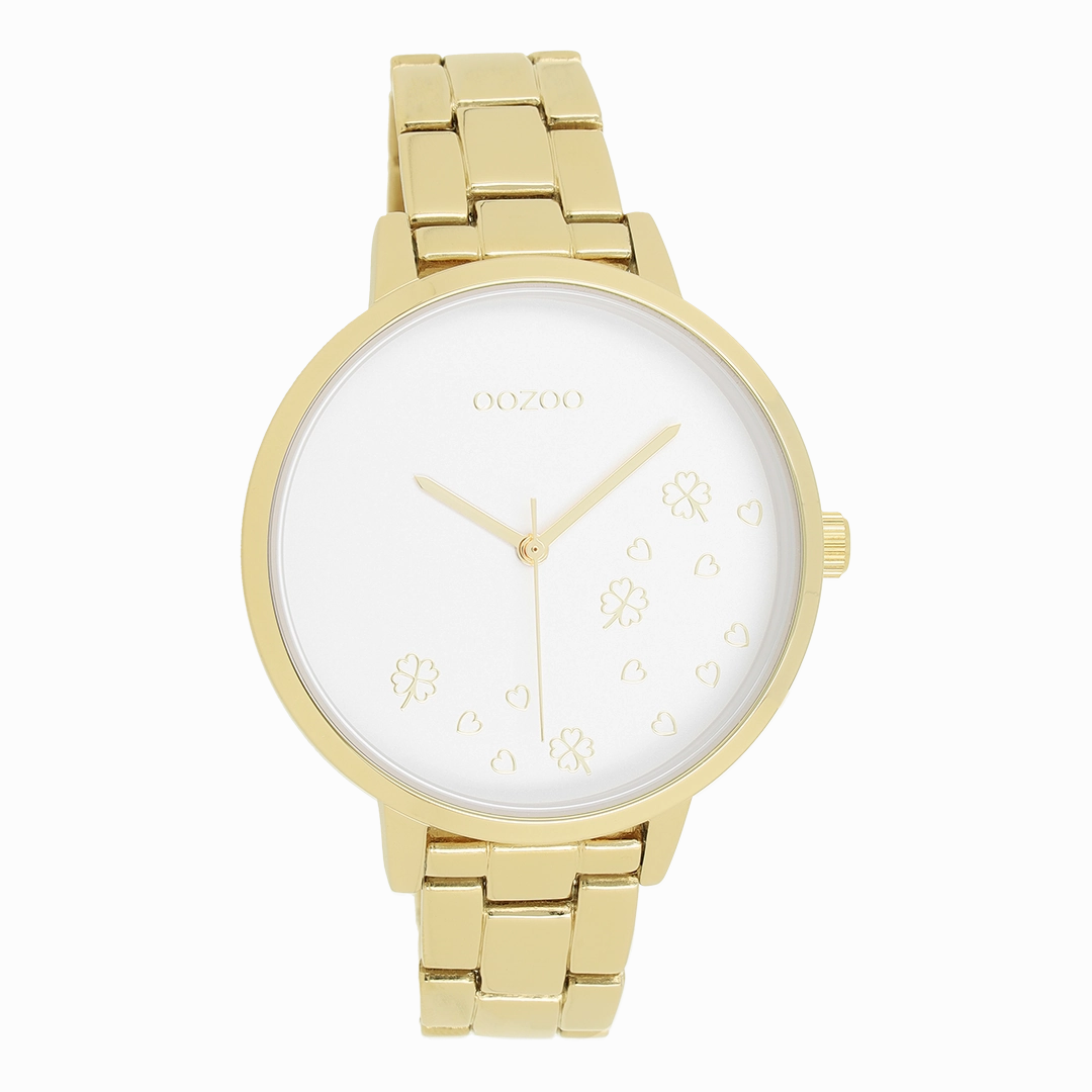 Gold coloured OOZOO watch with stainless steel bracelet - C11122