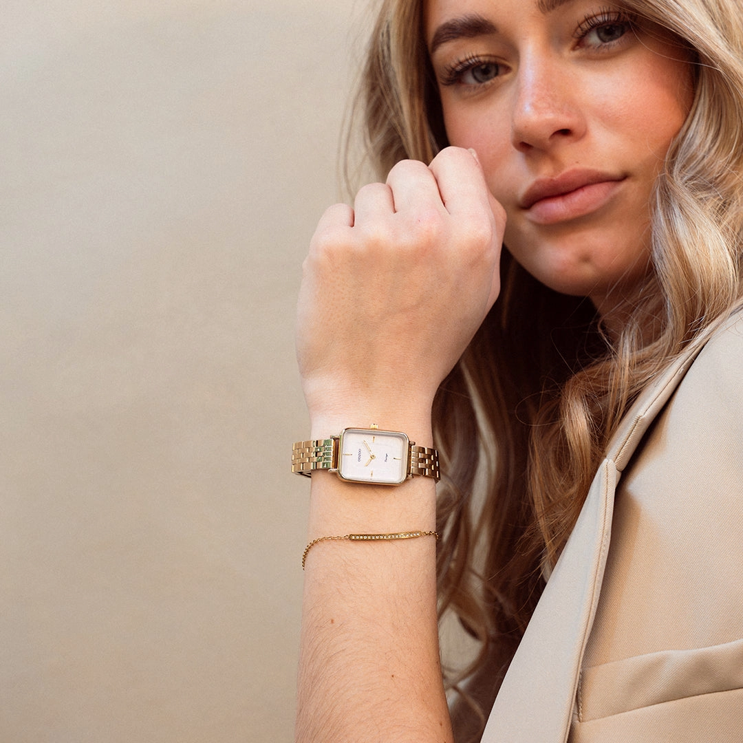Gold coloured OOZOO watch with stainless steel bracelet - C20418