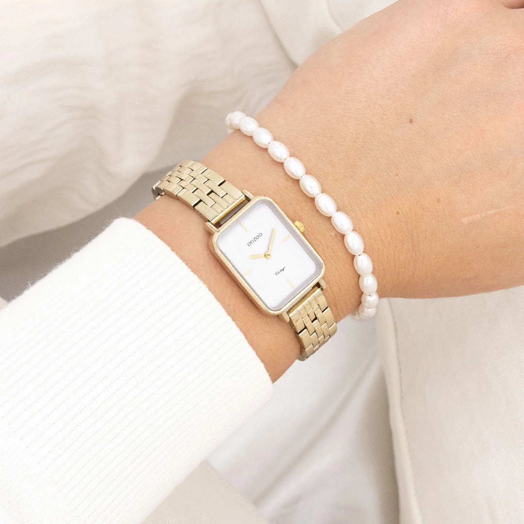 Gold coloured OOZOO watch with stainless steel bracelet - C20418