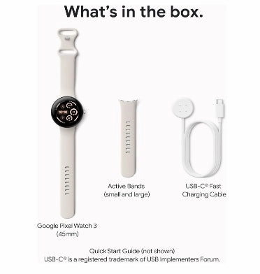 GOOGLE PIXEL WATCH 3 45MM SILVER/PORCELAIN