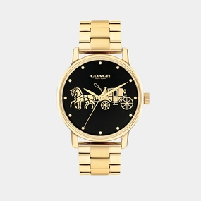 Grand Women Quartz Black Dial Analog Stainless Steel Watch 14504174