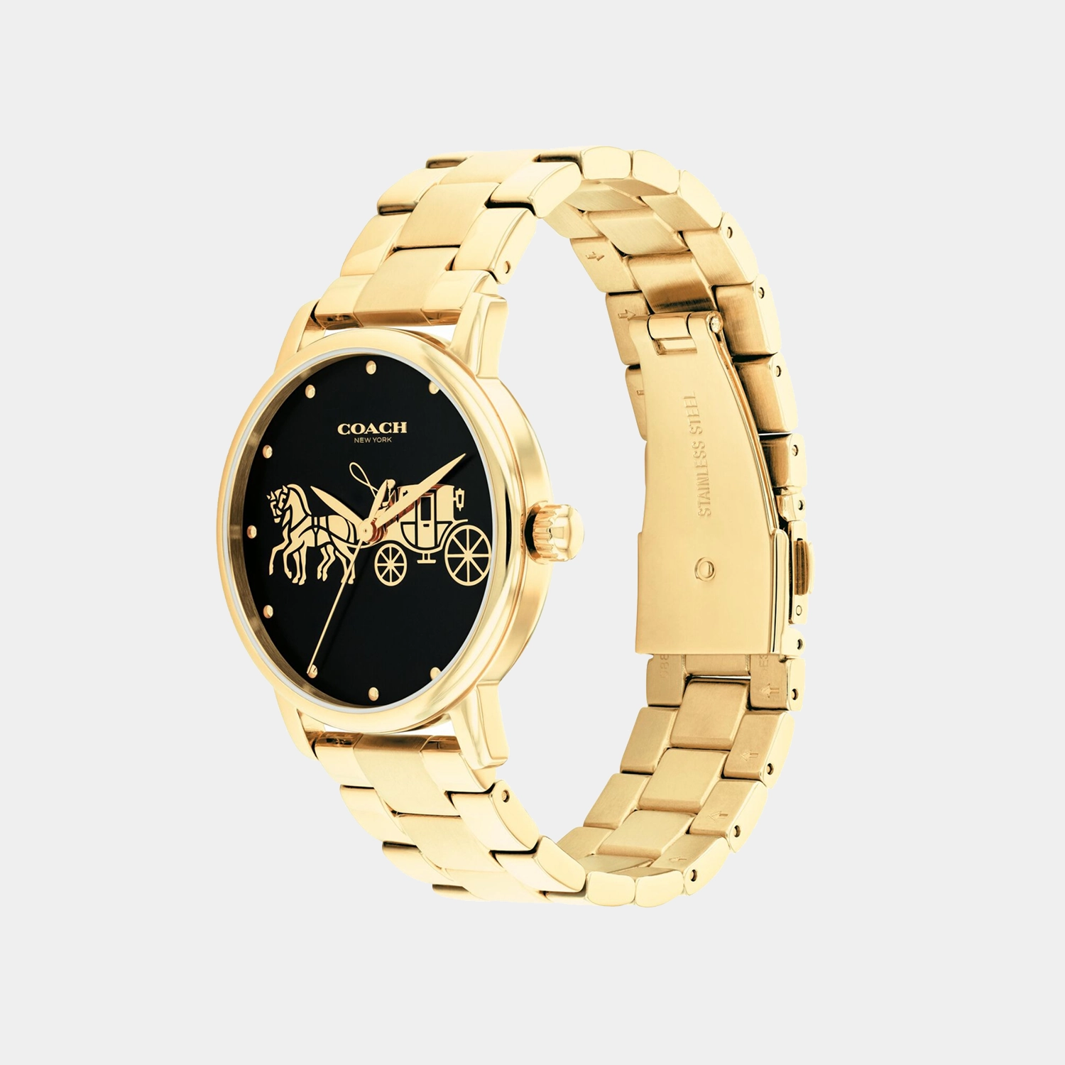 Grand Women Quartz Black Dial Analog Stainless Steel Watch 14504174