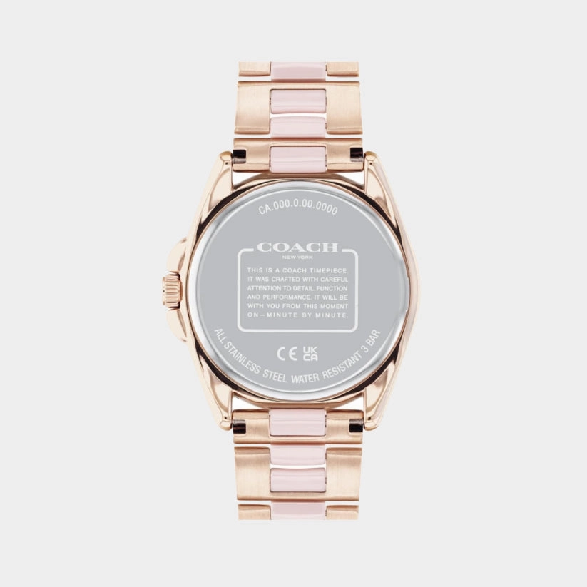 Greyson Women Pink Dial Analog Stainless Steel Watch 14504188