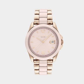 Greyson Women Pink Dial Analog Stainless Steel Watch 14504188