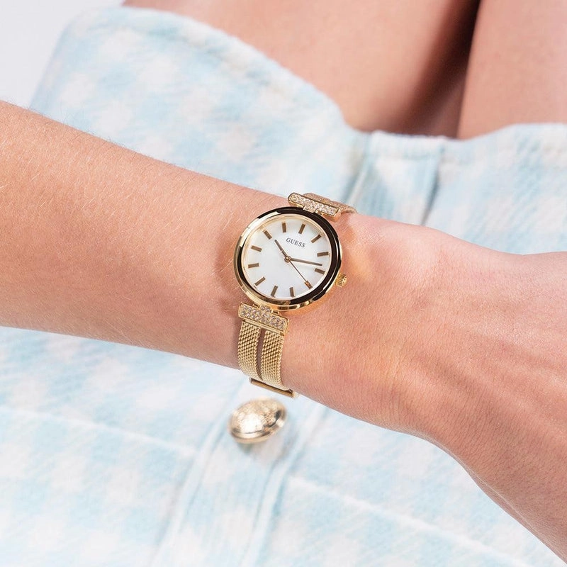 Guess Array Gold Tone Analog Ladies Watch GW0471L2