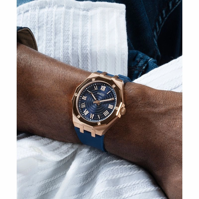 Guess Asset Blue Dial Analog Watch