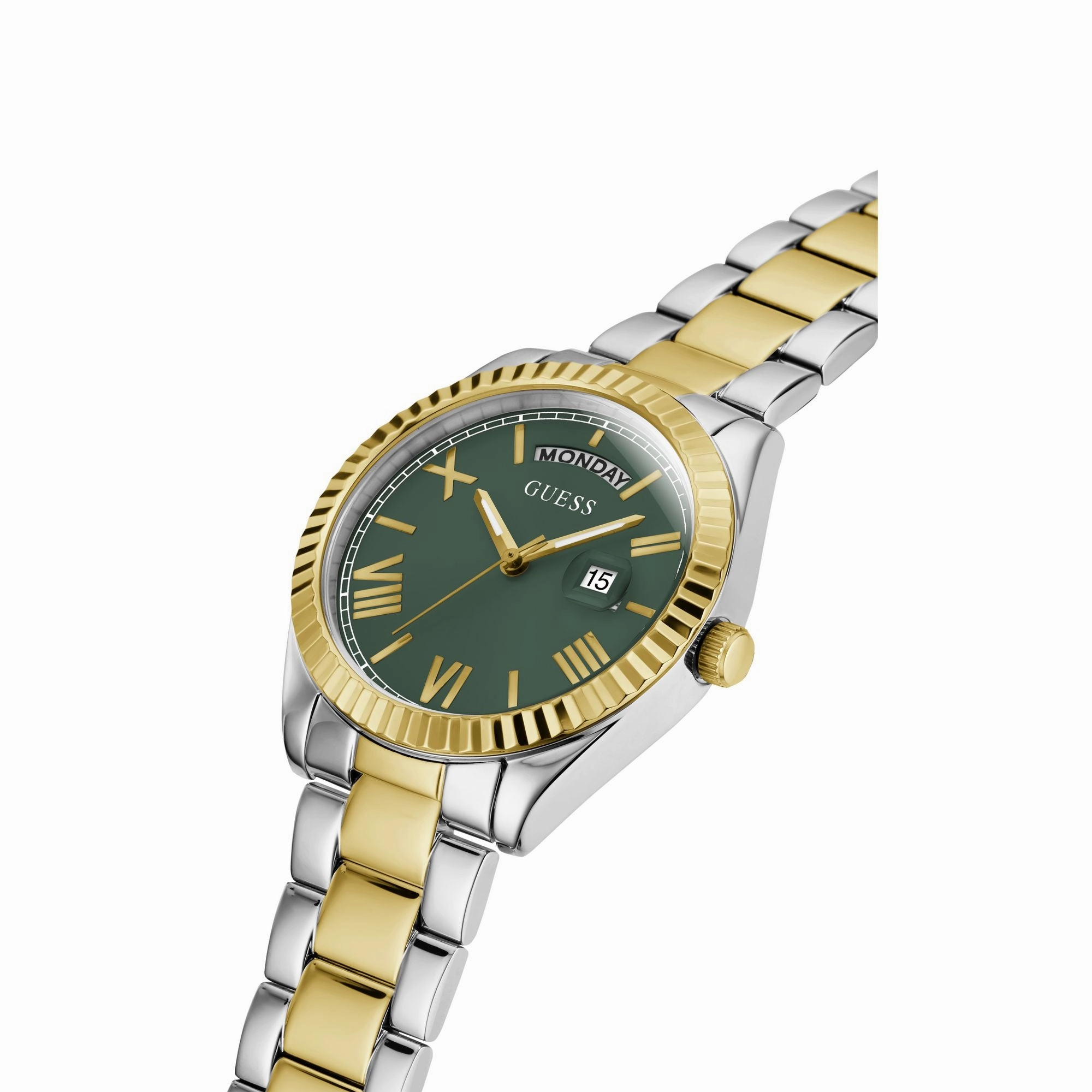 Guess Gold Green Luna Day-Date Watch GW0308L5