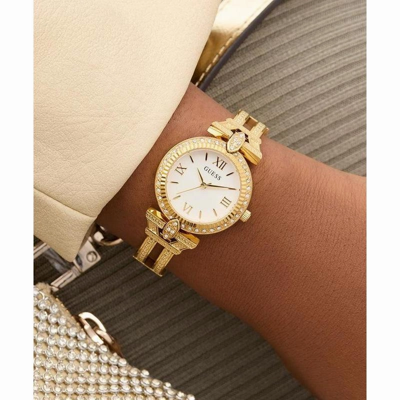 Guess Ladies Gold Tone Analog Watch
