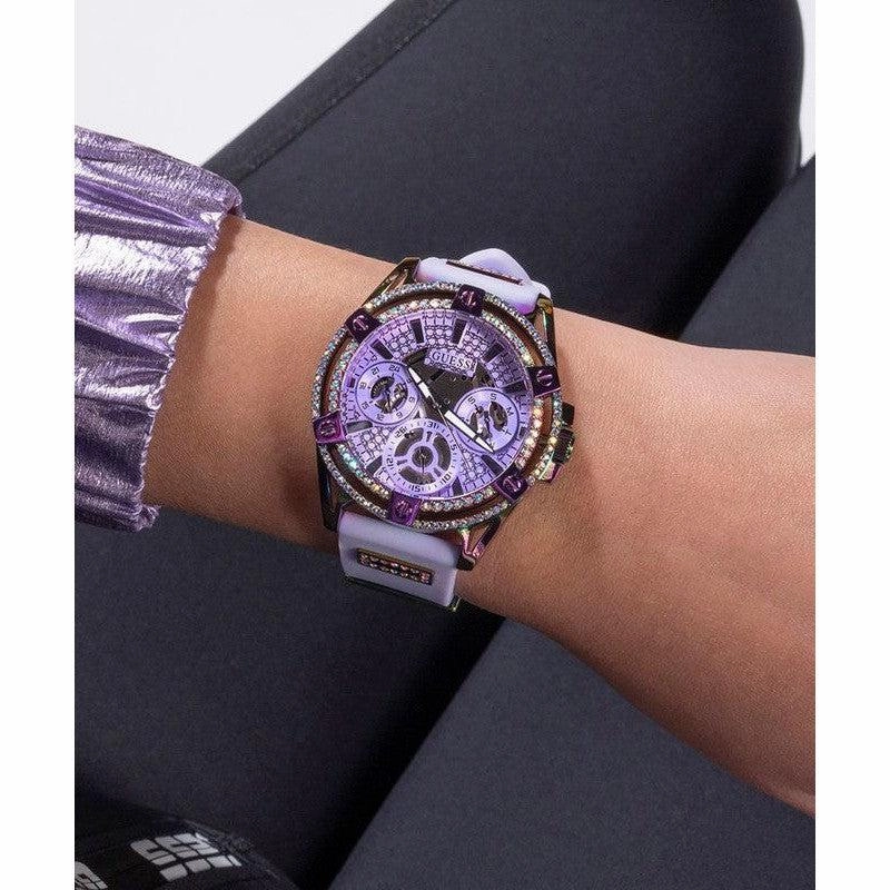 GUESS Ladies Purple Iridescent Multi-function Watch GW0536L4