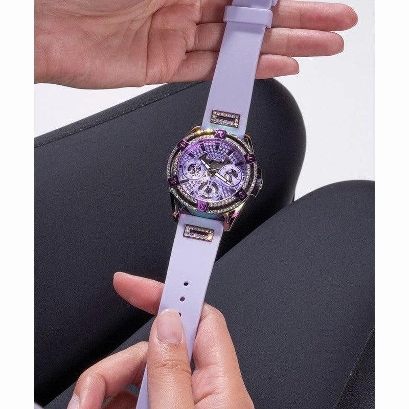 GUESS Ladies Purple Iridescent Multi-function Watch GW0536L4