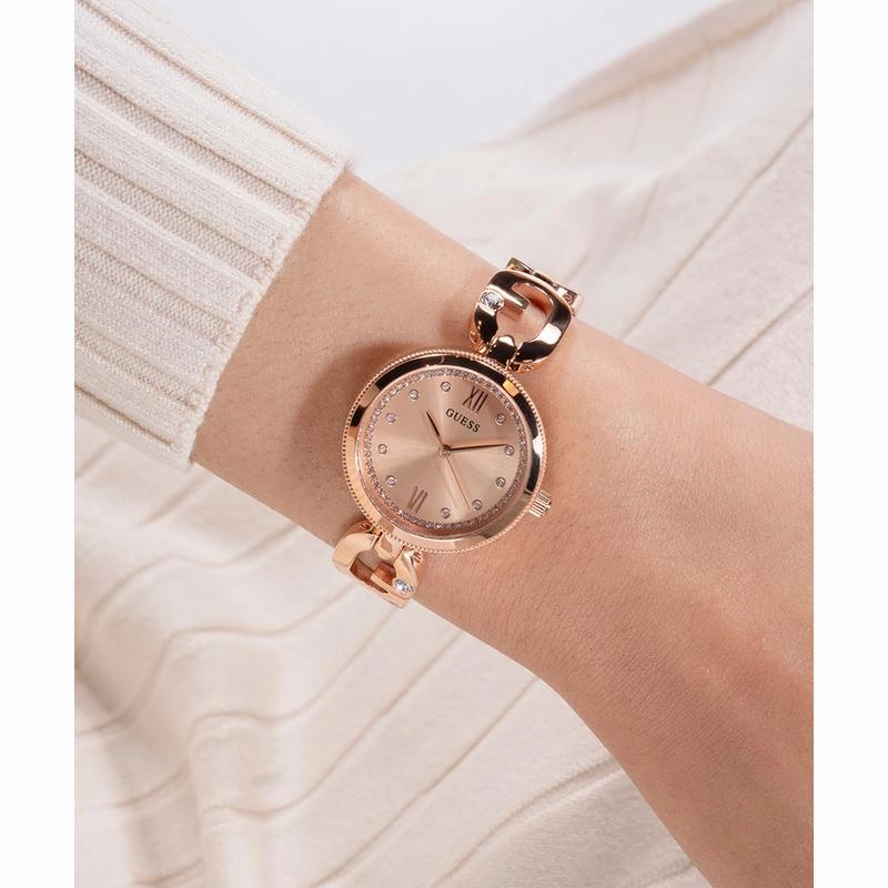 Guess Ladies Rose Gold Tone Analog Watch