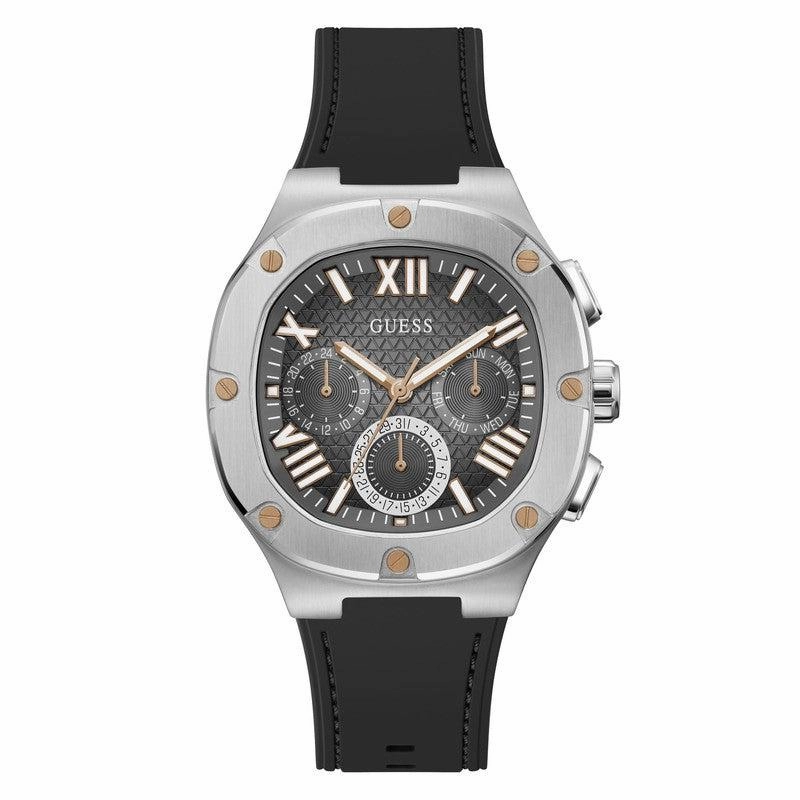 Guess Men's Headline Black and Silver Watch GW0571G1